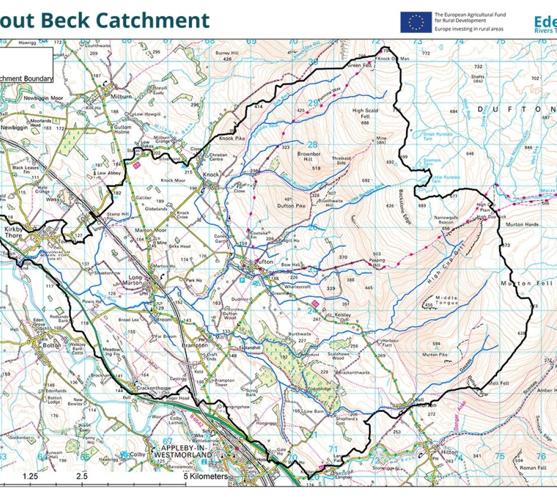 OS Map of the Trout Beck catchment area.