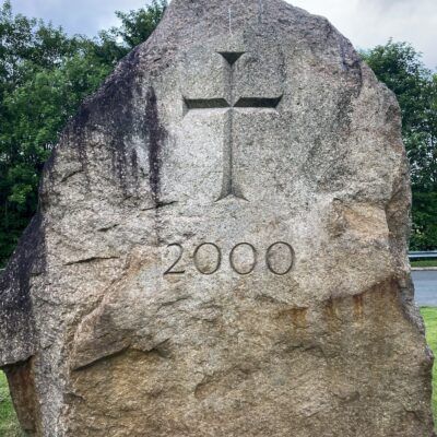 Eden Millennium stone Monument.