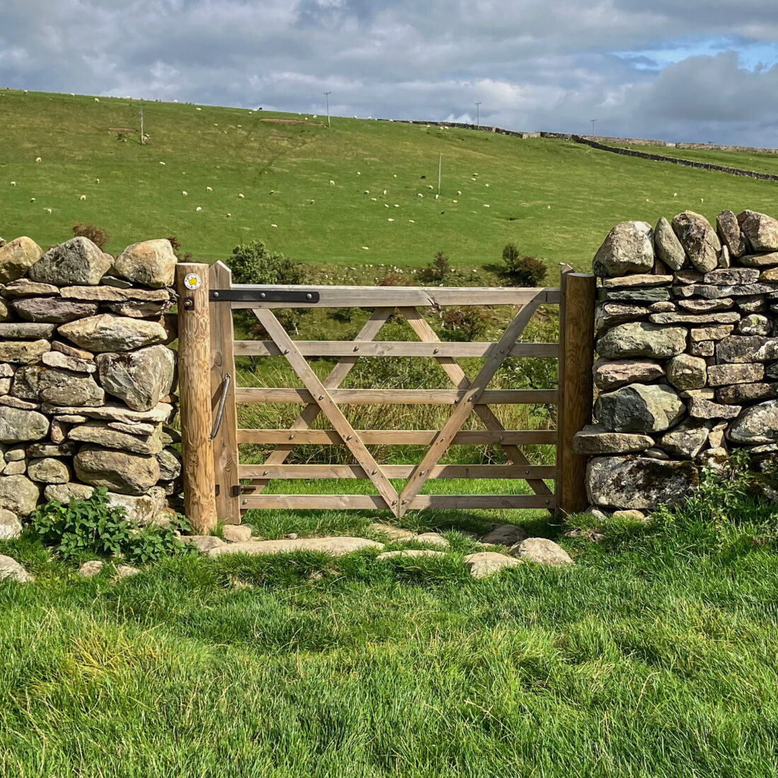 Closed gate within a dry stone wall