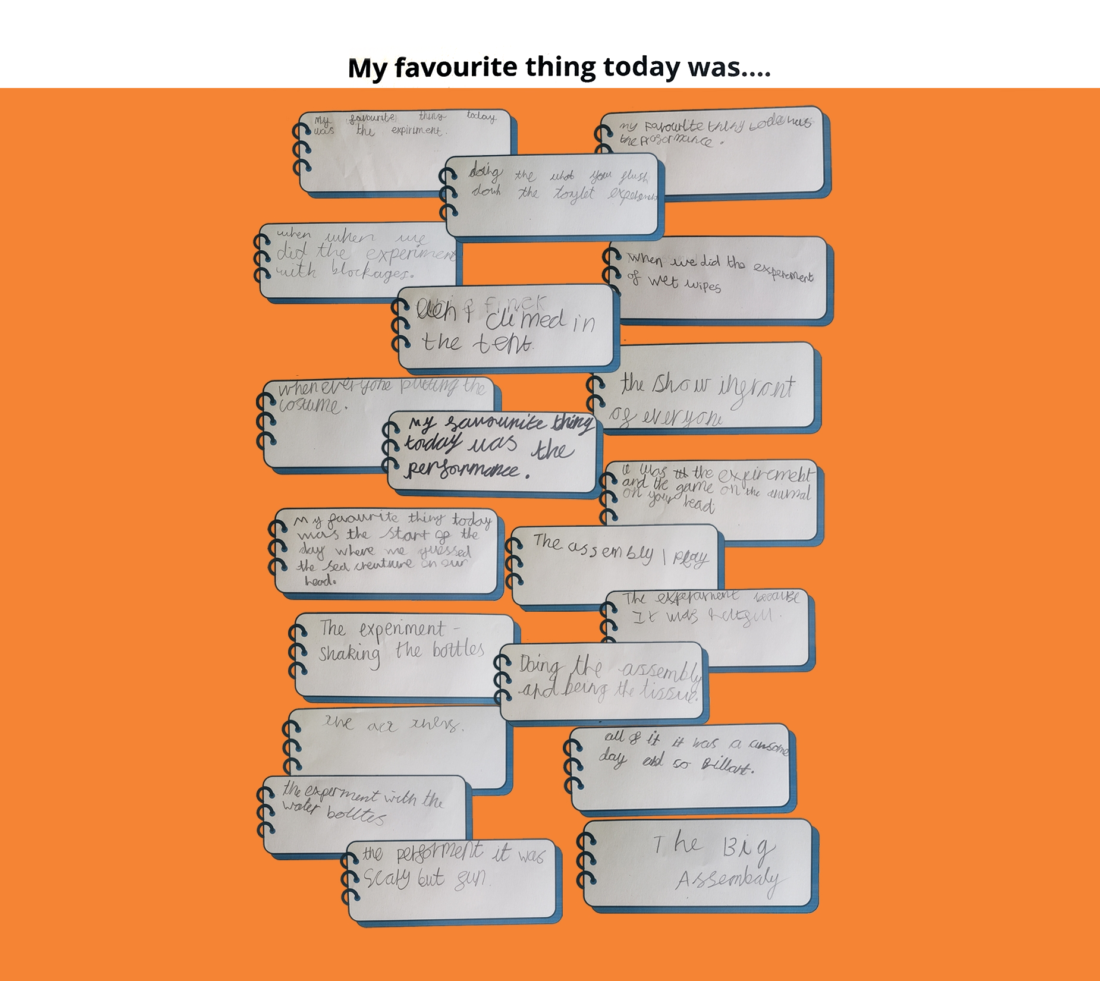 Graphic showing the results of feedback from a school river training session which asked the question: 