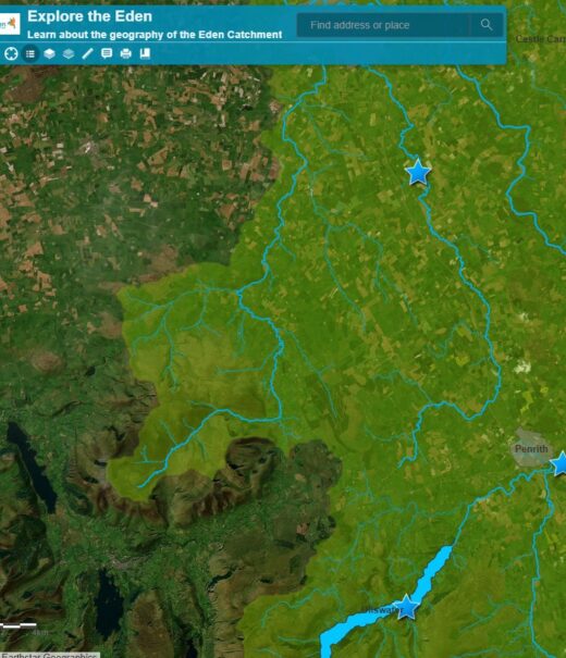 Home page of a map showing the Eden catchment's terrain