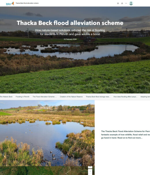 Front page of the Thacka Beck Story Map