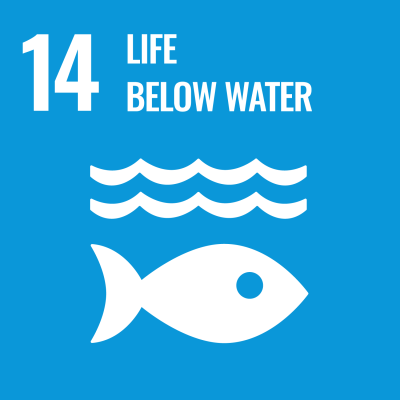 Icon of a fish with waves above. Text says: