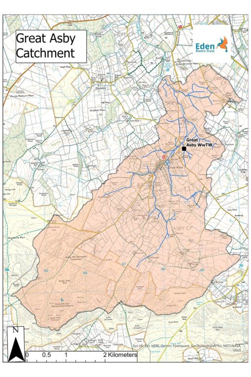 OS Map of the Great Asby catchment area.