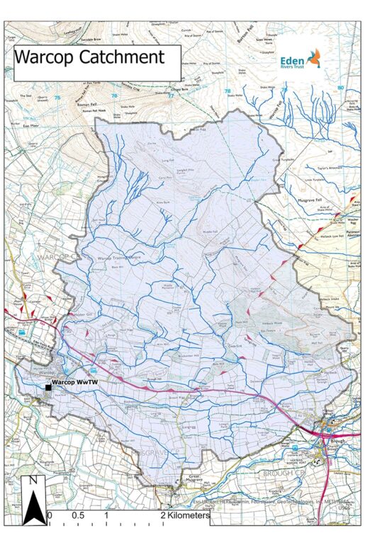 OS map of the Warcop catchment area.